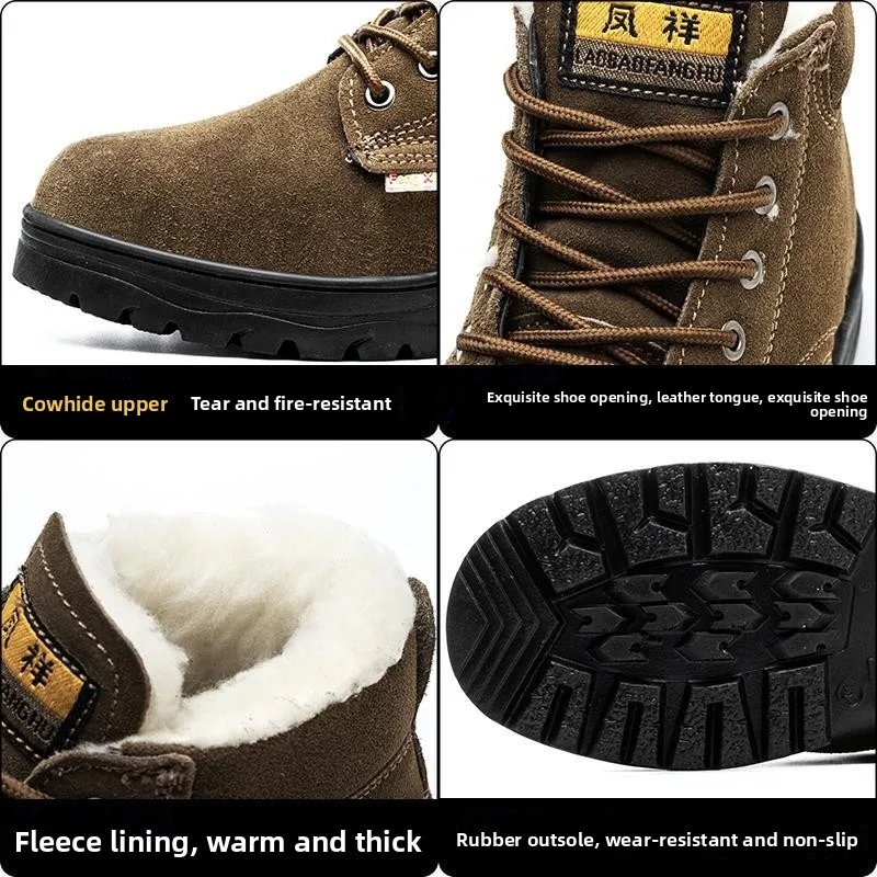 Men's And Women's Steel Toe Se oes High Top Cotton oes Wear Resistant Anti Cru And Piercing for Winter Use view 4