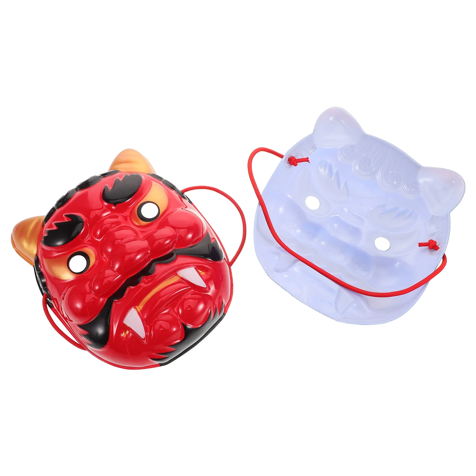 

2pcs Demon For Halloween Plastic Cosplay Face Cover Masquerade Party Festival Costume Props Lightweight Reusable Vivid Colors
