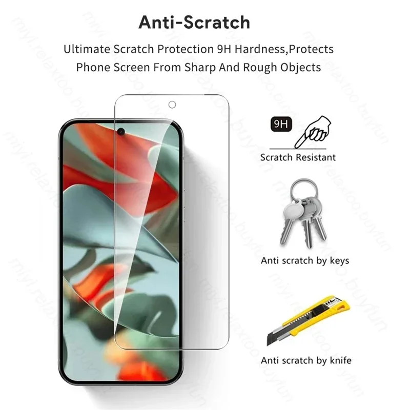 حافظة لهاتف Google Pixel 9 Pro XL 5G 8 في 1 واقي شاشة من الزجاج المقسى على Pixle 9 9a Pixel9 Pro Pixel9Pro XL زجاج الكاميرا