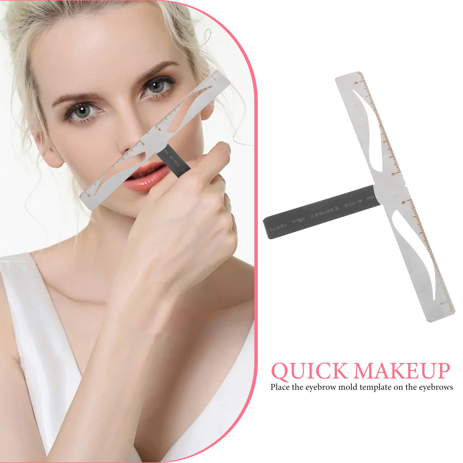 الحاجب استنسل حاكم قابلة لإعادة الاستخدام ثلاث نقاط التوازن تحديد المواقع عدة ل متناظرة الحواجب تشكيل أداة الحاجب رسم الخرائط #4