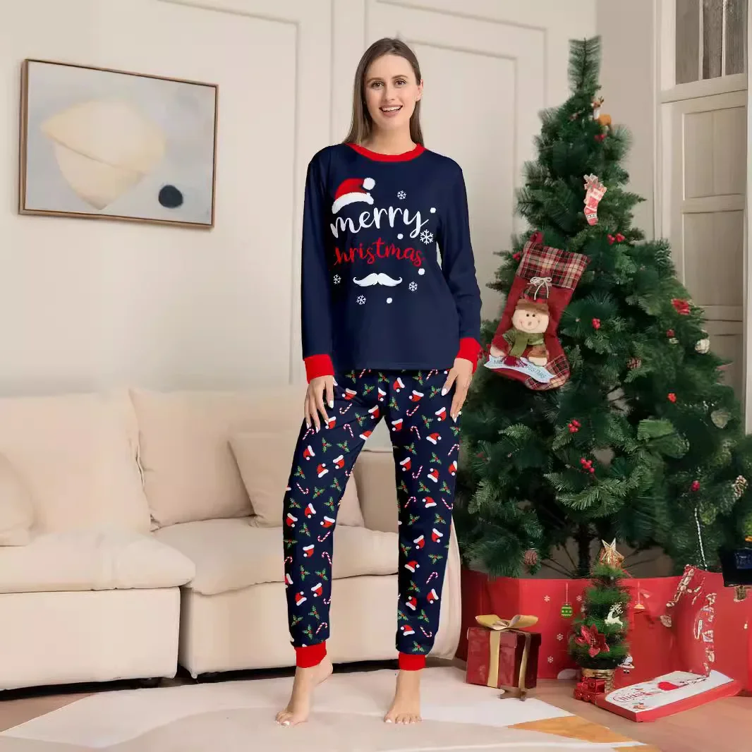 Family Christmas Pajamas Set Clothes Parent-child Matching Pajamas Suit Baby Romper Pjs Soft Sleepwear Xmas New Year Family Look