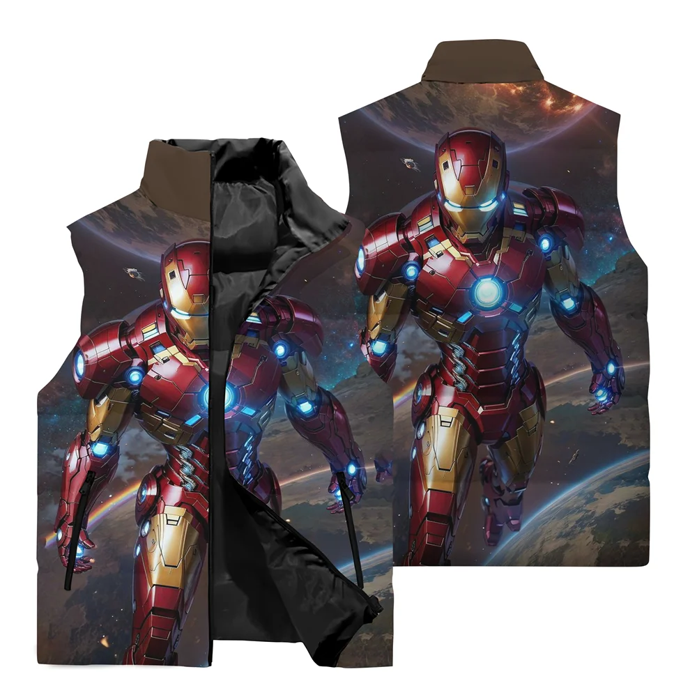 New Fashion Men\'s Sleeveless Vest 3D Printed Marvel Iron Man Pattern Street Hip Hop Sports Jacket Casual Outerwear Men\'sClothing