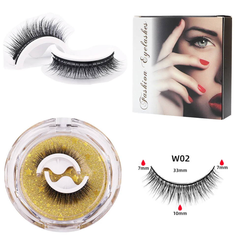 Self-Adhesive False Eyelashes Reusable Natural Multiple Reversible Glue-free Self-adhesive Pairs of False Eyelashes Dropshipping