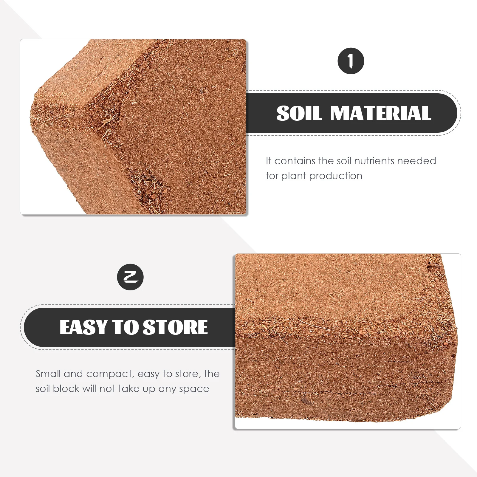 

1 Bag Compressed Coir Brick Soil Block For Indoor Outdoor Gardening Peat Pellets Succulent Cactus Nutrient Soil Blocks