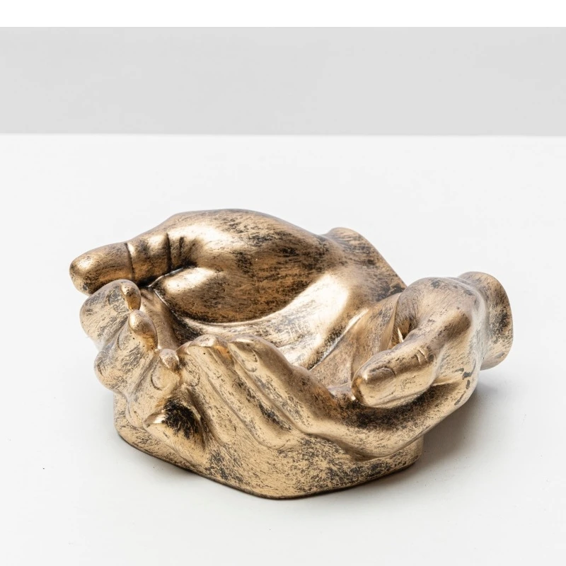 Resin Handicrafts Simulated Human Figure Sculpture Palm Tray Desktop Storage Container Fruit Plate Home Decoration Accessories