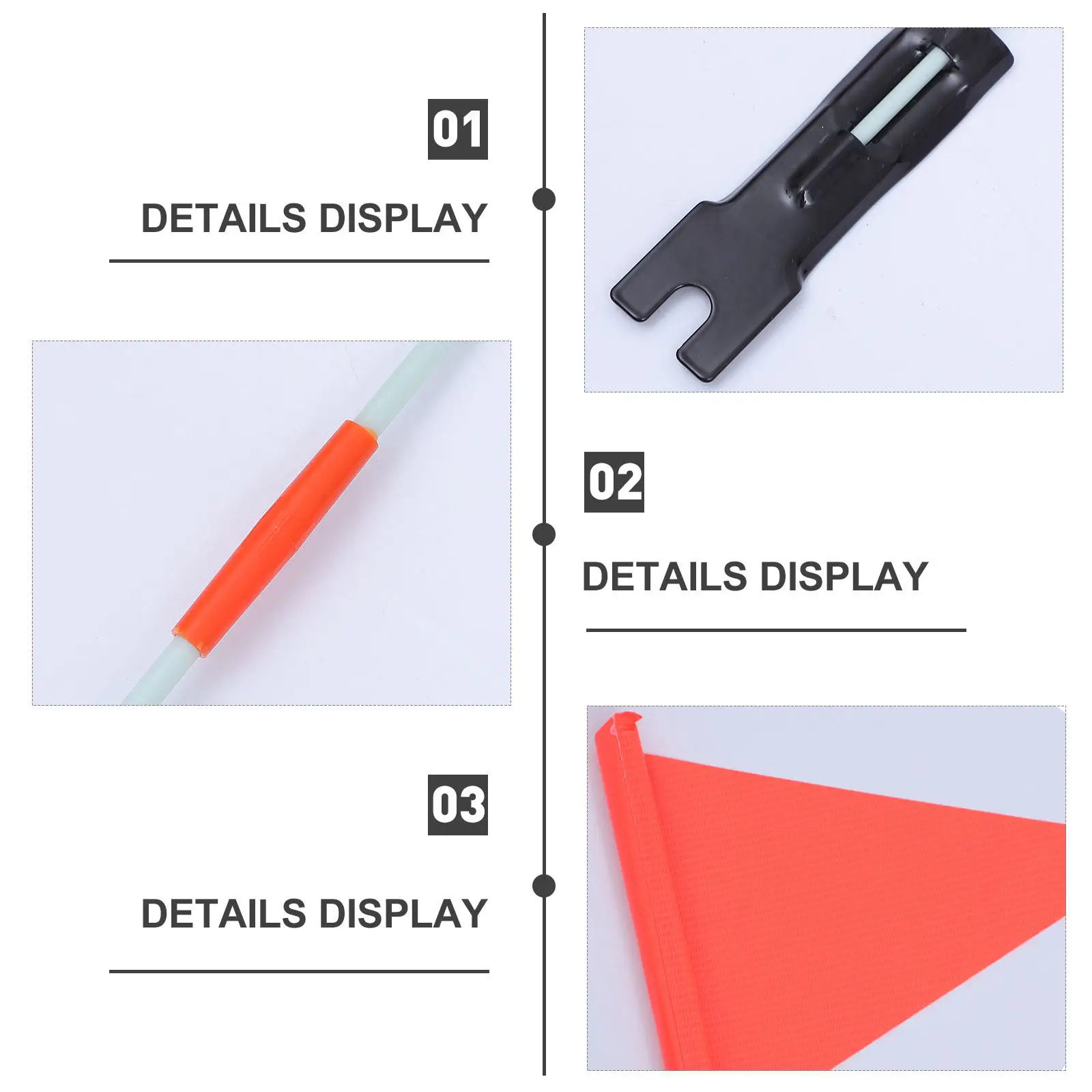 1Set Children's Bike Safety Flag High Visibility Orange Tail Triangular Flag Fiberglass Pole Compatible with Standard Rear Axle