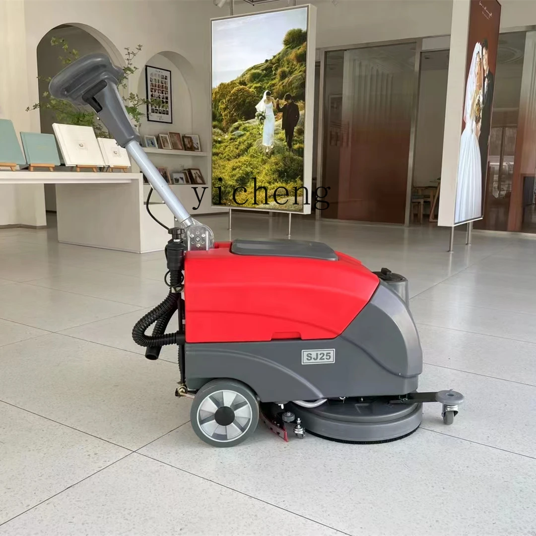 TQH mesin cuci lipat dorong tangan pel listrik kecil pusat perbelanjaan mesin penyapu supermarket kantor