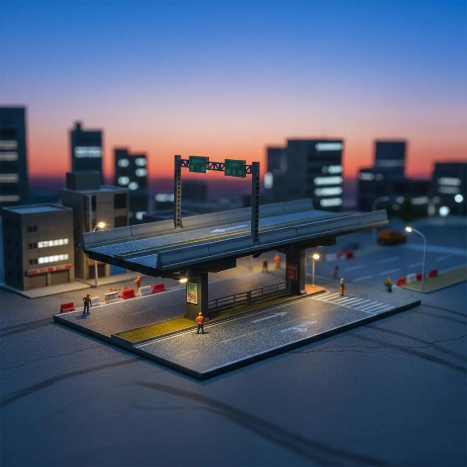 1:64 Scale Elevated Bridge Scene Printed Assembly Overpass Display Set 3 Tiers