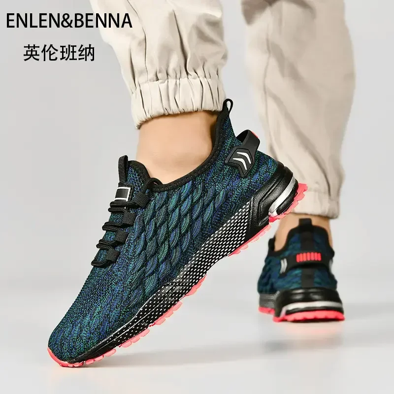 

2025 новая модная легкая дышащая сетчатая обувь с плетением мух, модная повседневная мужская обувь, уличная обувь