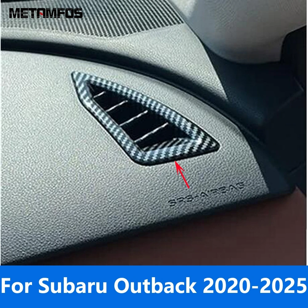 Front Upper Air Condition Vent Outlet Cover Trim For Subaru Outback 2020-2024 2025 Carbon Fiber Interior Accessories Car Styling