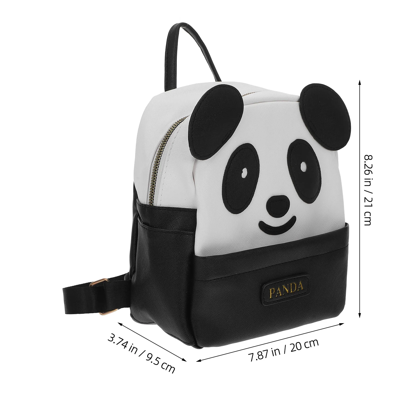 Black Large Size Panda Pattern Backpack Stylish Waterproof Student School Bag for Portable Comfortable Shoulder