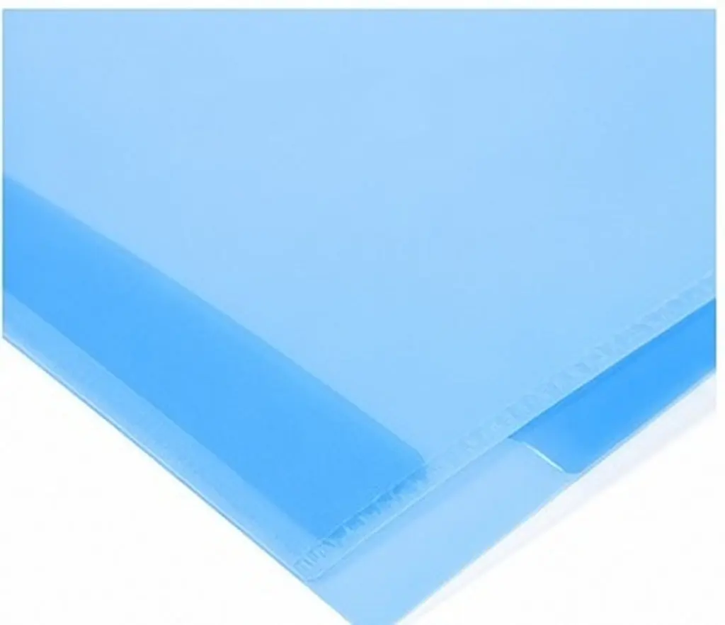 24Pcs Office File Folders A4 Blue L-Shaped Plastic Document Holders Waterproof Corner Pocket Organizer Presentation Report