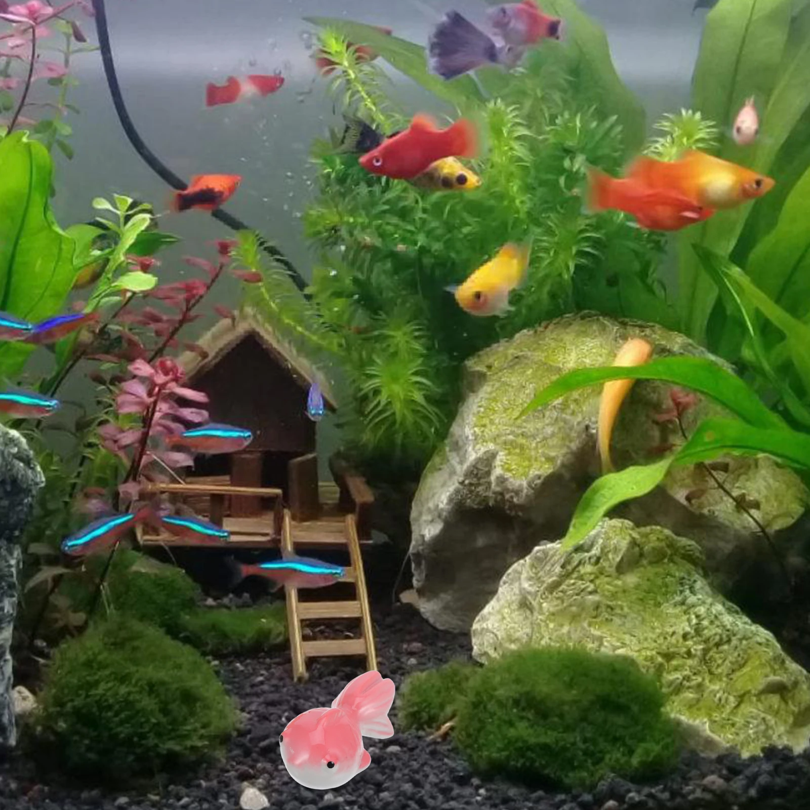 

Floating Ceramic Koi Fish Ornaments Artistic Large Goldfish Pink Orange Garden Decorations Floating Aquarium Fish