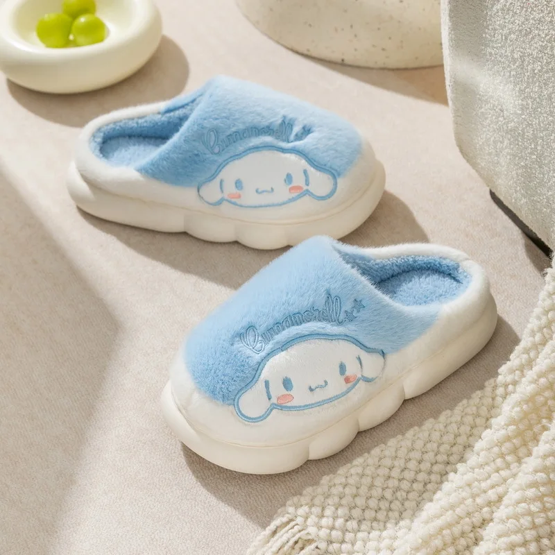 Sanrio Hello Kitty Cinnamoroll Kuromi Cotton Slippers Stylish and Simple Parent-child Slippers Cute Things for Girls