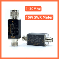 AMNVOLT 1-30Mhz 10W Standing Wave Meter SWR Power Meter with 6 LED Indicator Lights