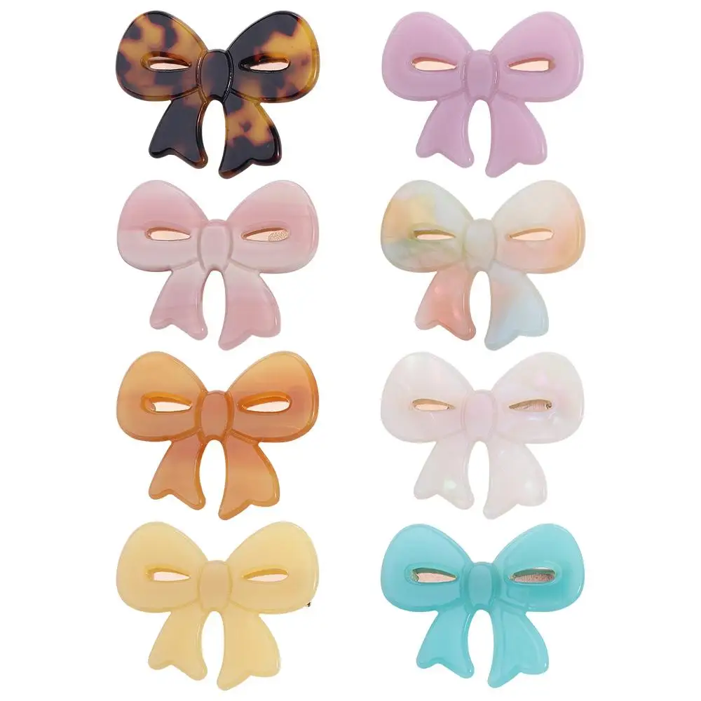 Acetato de ácido acético Duckbill Clip estilo coreano Bow Hairpin clipe de cabelo pequeno Bowknot Headwear Hairpin criativo para meninas