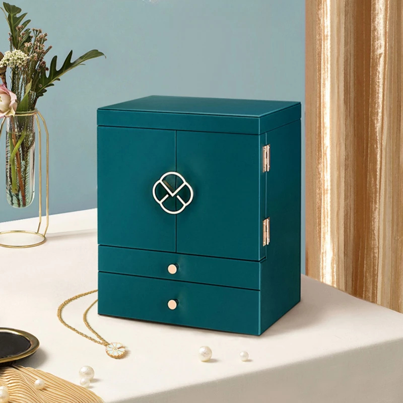 

Large Jewelry Box with Drawer Organizer for Rings Necklaces Bracelets Velvet Earrings Tray Display St Accessories