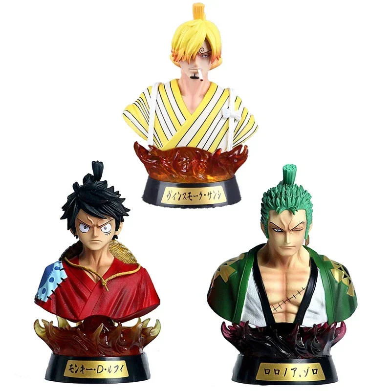 One Piece GK Kimono Roronoa Zoro Bust Anime Action Figure Model LUFFY 16cm PVC Statue Collection Toy Desktop Decoration Figma