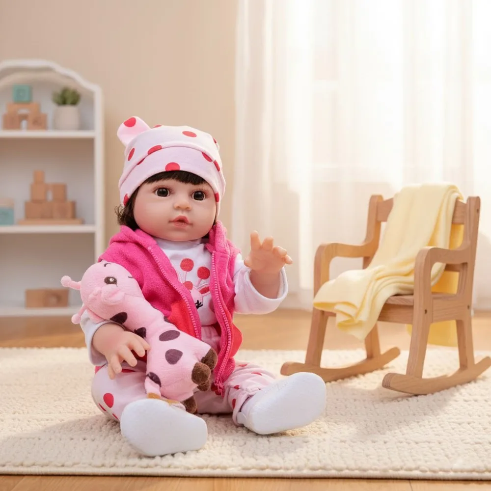 Cloveray 20-calowa Klasyczna Lalka Reborn z Pełnego Winylu, Realistyczna, Super Urocza Lalka Winylowa, Wysokiej Jakości Ręcznie Robiona Zabawka, Prezent dla Dziecka