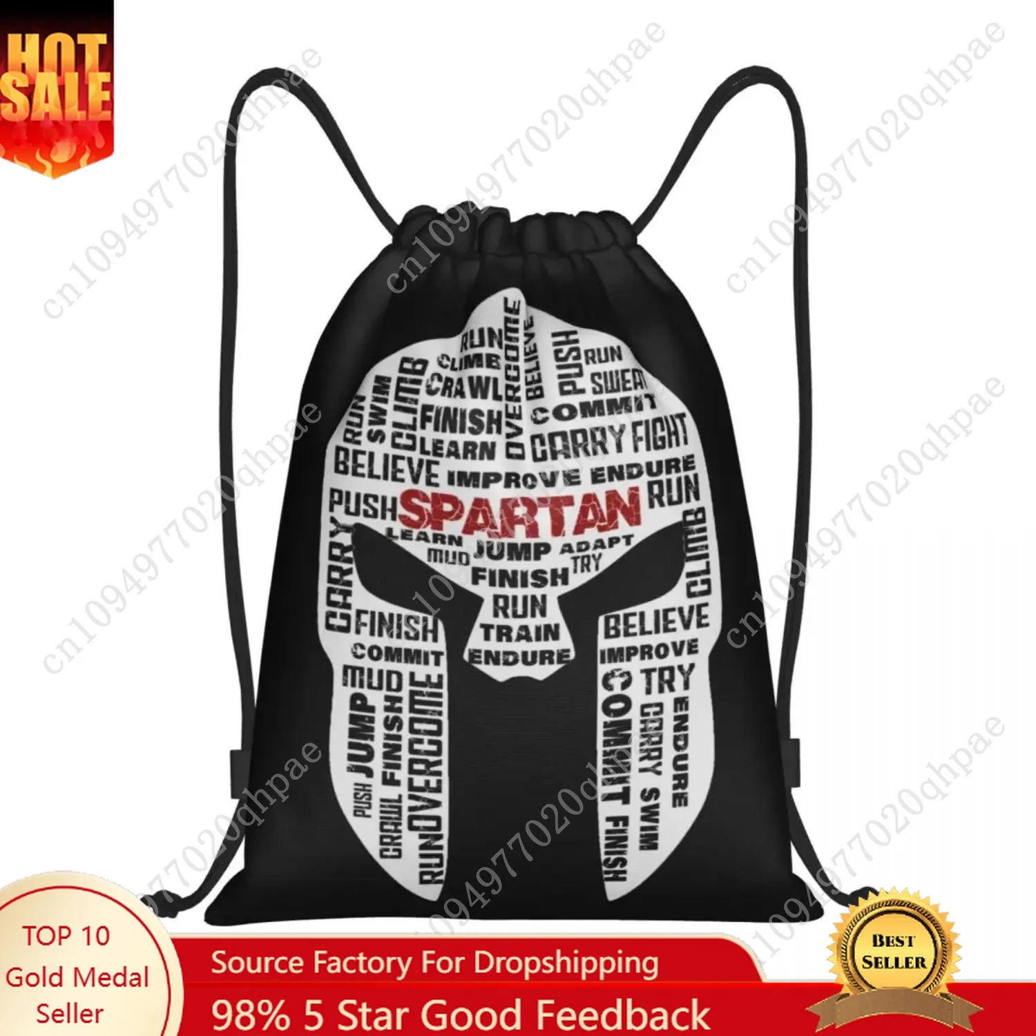 

Custom Spartan Race Helmet Drawstring Bags Women Men Lightweight Sparta Spirit Sports Gym Storage Backpack