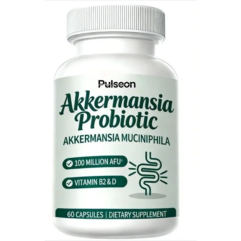 Akkermansia Probiotic Capsules Contain Vitamin B2 D, Chicory Inulin, and Green Tea -60 Capsules