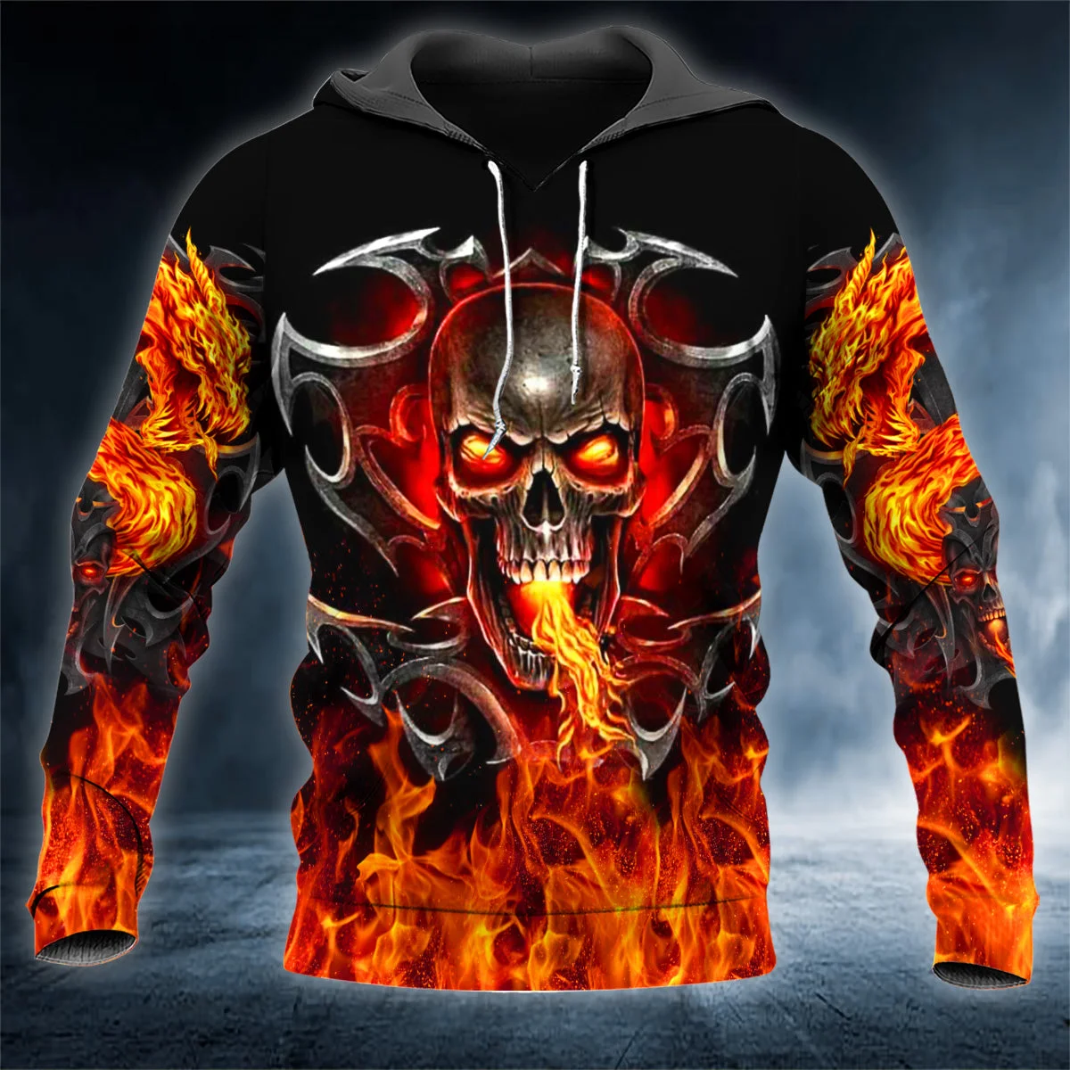 Hot-selling Hoodie Men Punk Skull 3D Print Skeletor Y2k  Casual Goth Streetwear Oversize Long Sleeve Pullover Autumn Winter Tops