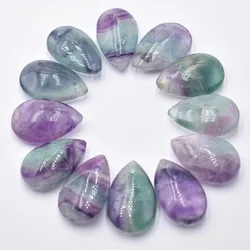 Fashion good quality natural stone fluorite 17x26mm water drop charms pendants for jewelry making 12ps/lot free shipping