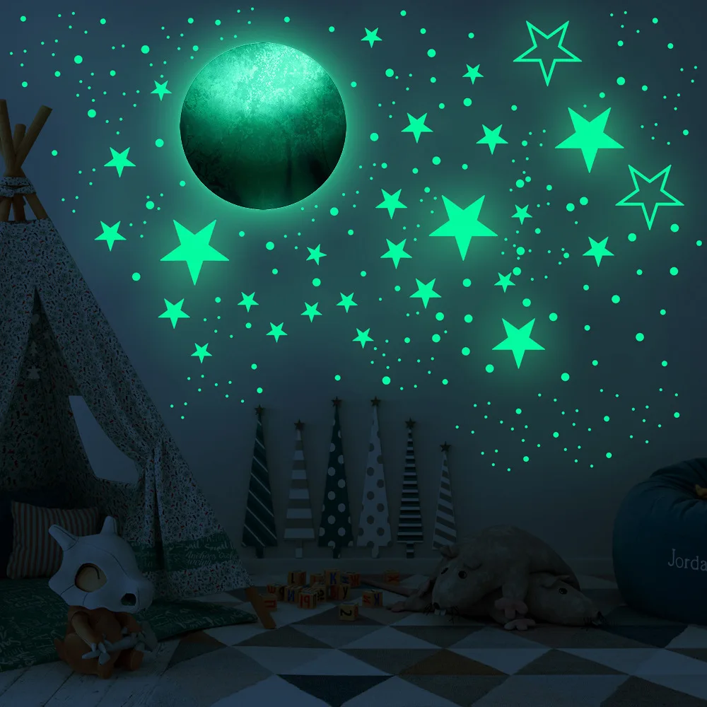 

Hand-painted Neptune Luminous Stars Creative Wall Stickers Children's Room Decorative Glowing Wall Stickers