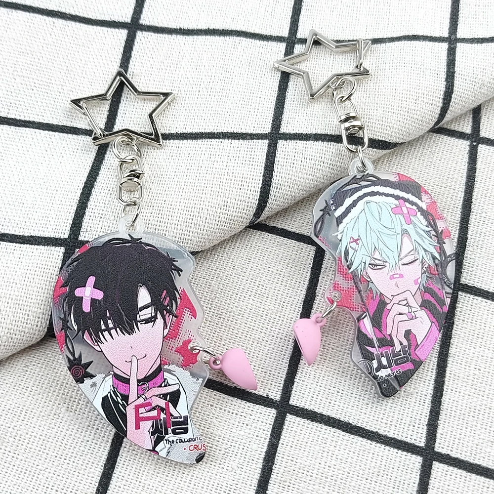 Alien Stage Acrylic Keychain 2PCS Set BFF Magnetic Keyring for Boys Girls Backpack Bag Pendants Key Chain Good Friend Gifts