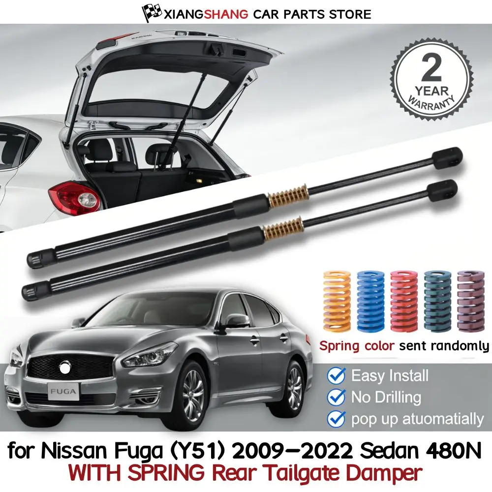 

2pcs Rear Auto Open With Spring Damper for Nissan Fuga (Y51) 2009-2022 Sedan Auto Open With Spring Boot Gas Charged Gas Struts