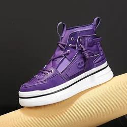 High Tops Men's Casual Shoes Trendy All-match Shoe for Men Ankle Boots Soft Fashion Comfortable Mens Personality Flat Shoe