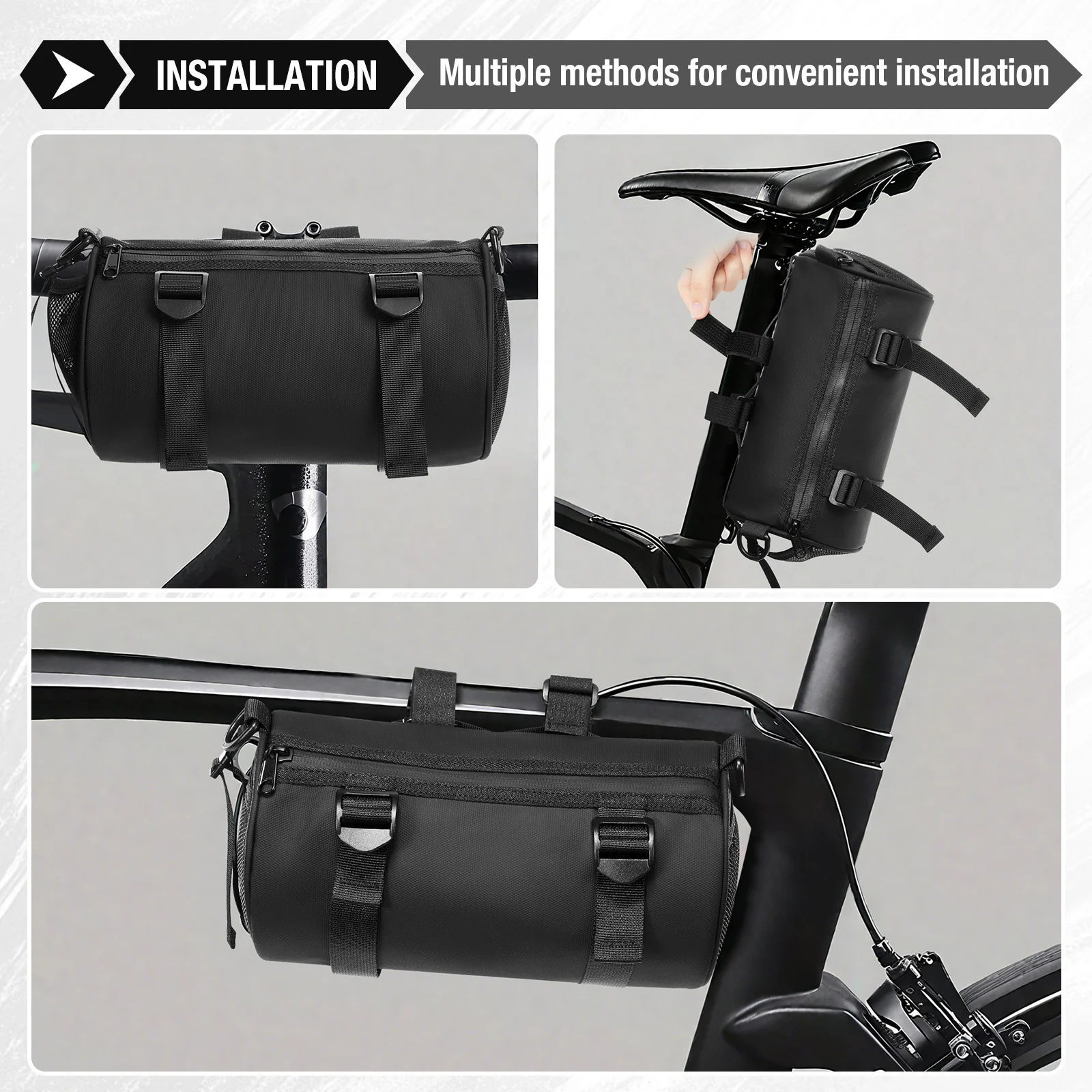 حقيبة أمامية مميزة للدراجة، حقيبة مقود مقاومة للماء، حقائب دراجات، حقيبة كتف متعددة الوظائف بسعة ركوب الدراجات #4