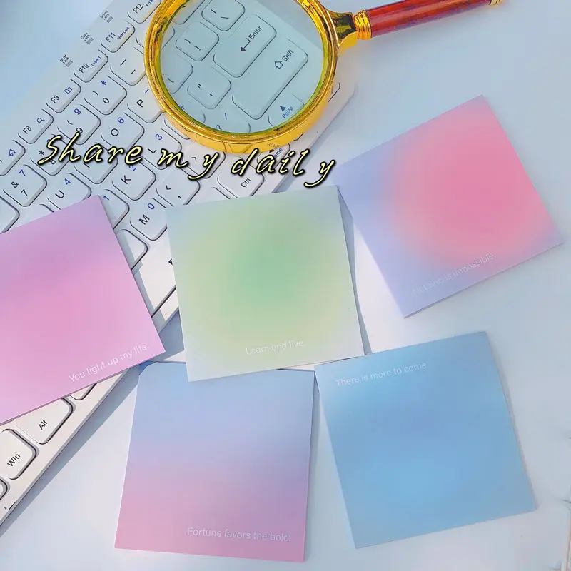 Bloc-notes auto-adhésif avec nickel é de ciel, notes autocollantes, post-notes mignon, bloc-notes posté, papier créatif
