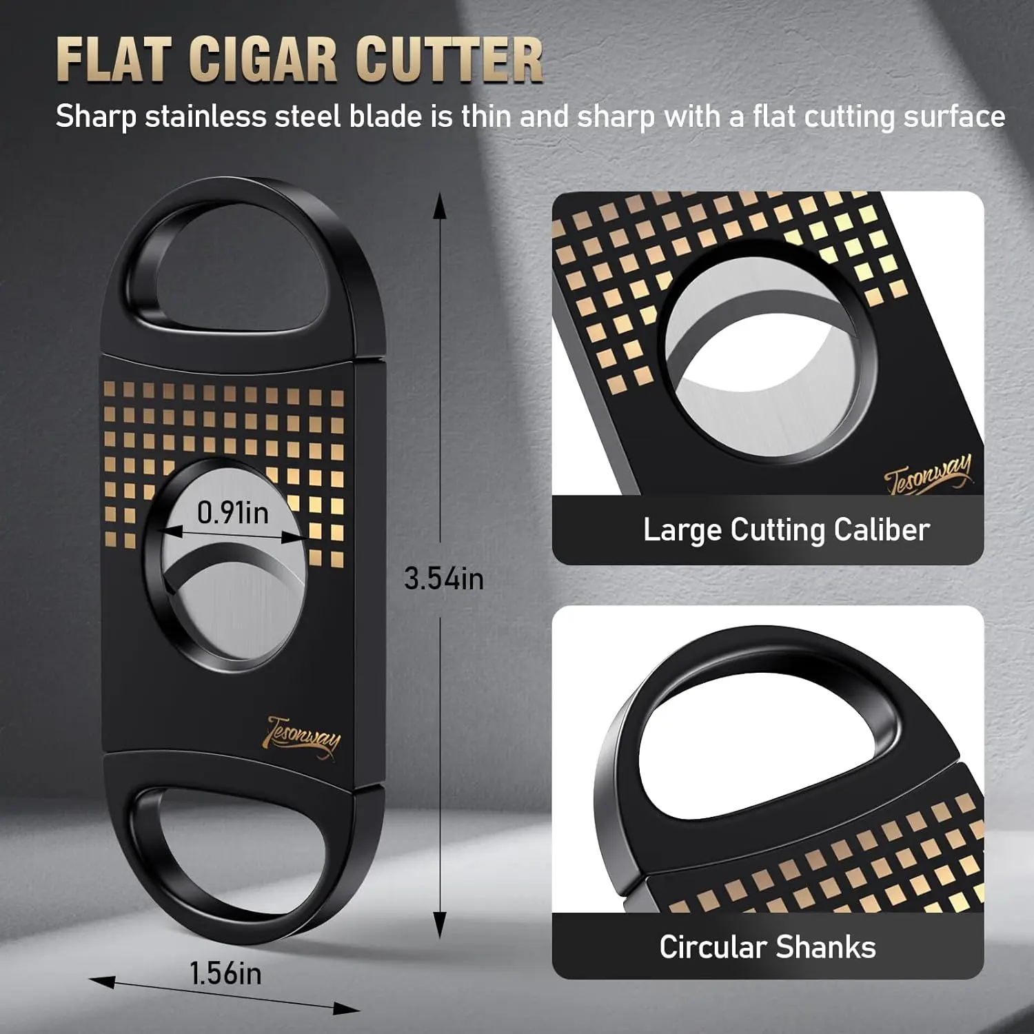 Portable Cigar Ashtray with V Cut Cutter Set, Cigar Punch, Outdoor Home Office Accessories for Men