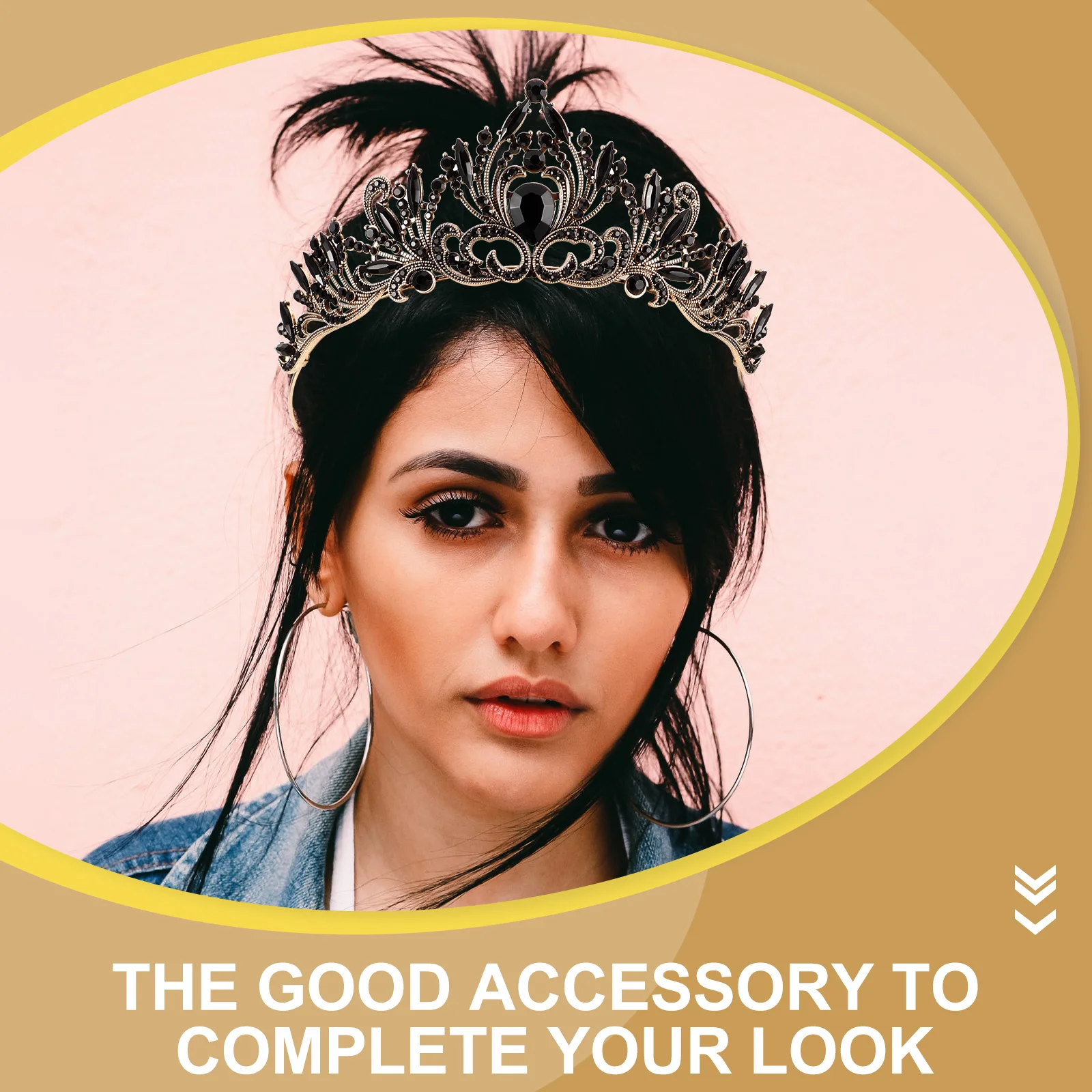 عصابة رأس على شكل تاج من حجر الراين المتلألئ، إكسسوار زفاف عتيق، تاج زفاف أنيق ومتين للنساء #3