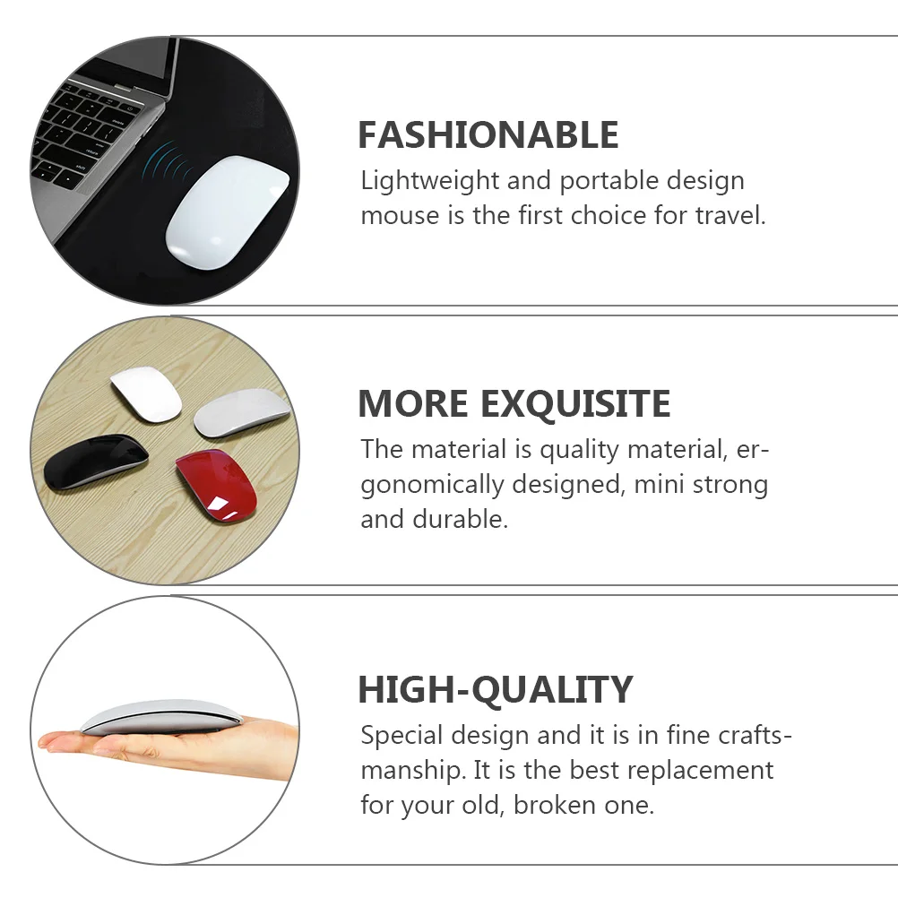 

Wireless Slim Ultra Thin Touch Control Mouse Ergonomic Low Noise Portable Laptop Computer Accessory Wireless Mouse