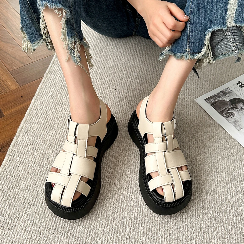 Sandals Shoes for Women Wedges Platform Gladiator Elegant Medium Heel Designer Comfortable Casual Retro Sneakers on Offer 2024