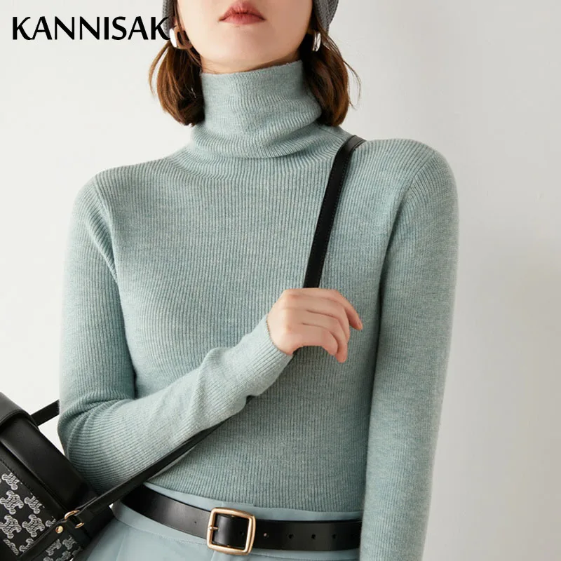 Fashion Turtleneck Sweater Women Autumn Winter Clothes Slim Warm Cashmere Pullover Bottoming Shirt Office Lady Jumper Knitwear