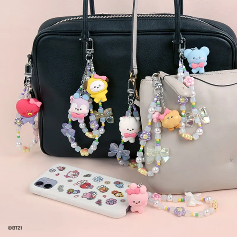 BTS Bow Doll Keychain Bag Mobile Phone Pendant Car Keychain Exquisite Accessories Cartoon Periphery view 2
