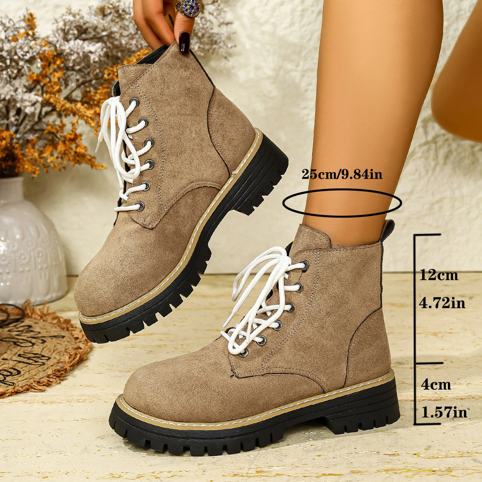 

New Winter Outdoor Shoes for Women Side Zip Women's Mid-Calf Boots Square Heel Casual Women's Shoes Med Heel Ladies Boots