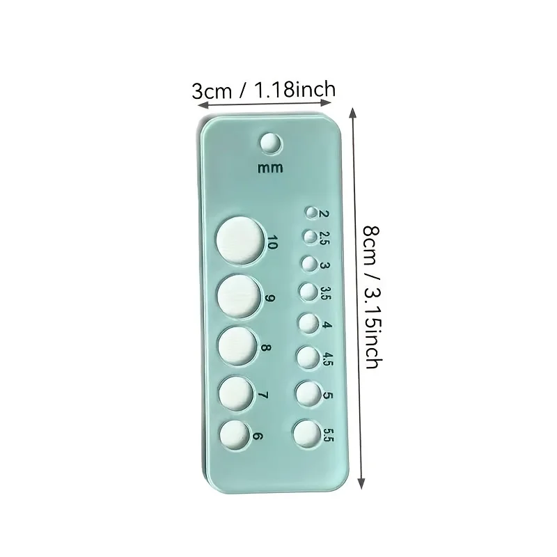 Precision crochet hook size chart, handcraft measuring ruler, knitting bead diameter measuring tool
