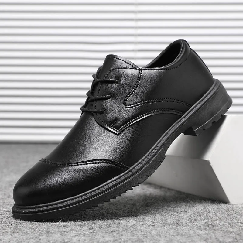 

Autumn New Men's Leather Shoes Anti-slip and Wear-resistant Pointed-toe Leather Shoes Versatile Casual Shoes Business Shoes