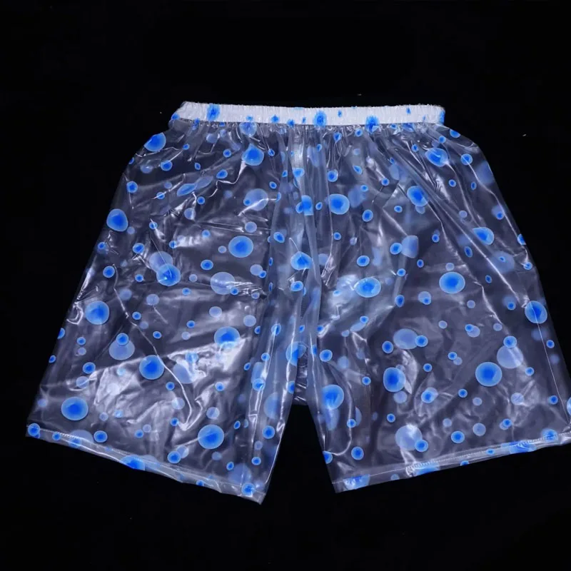 

Sexy Transparent Polka Dot PVC Plastic Pants Ultra Soft Smooth Silent ABDL Shorts Waterproof Couple Adult Baby Diaper Panties