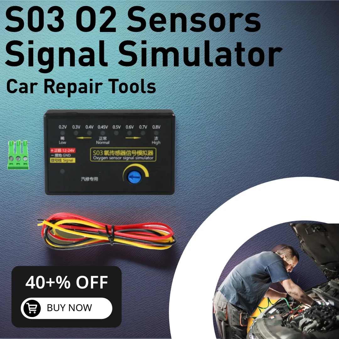 

Type Auto Oxygen Testing S03 Sensor Signal Simulator Simulate four-wire Oxygen Sensor Signal for Repair Shop Garage Automobile