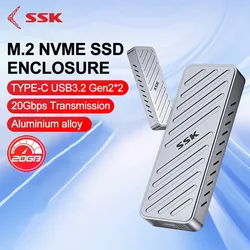 Carcasa de SSD para disco duro M.2 NVMe PCIE, caja de aluminio, USB3.2, Gen2x2, USB3.2, 20Gbps