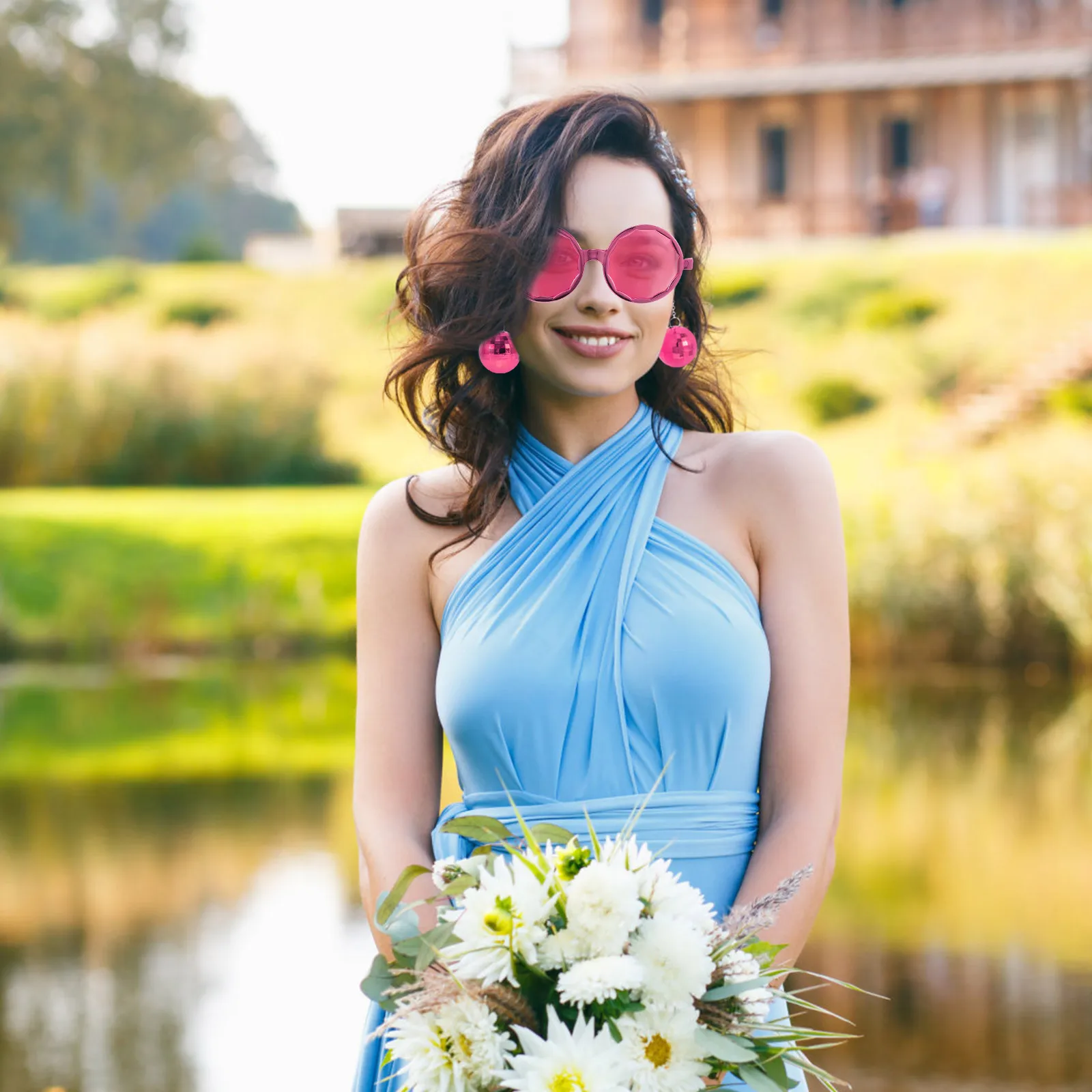 

Retro Funny Mirror Ball Glasses Disco Ball Sunglasses Party Glasses for Adults Festival Bachelor Party Novelty