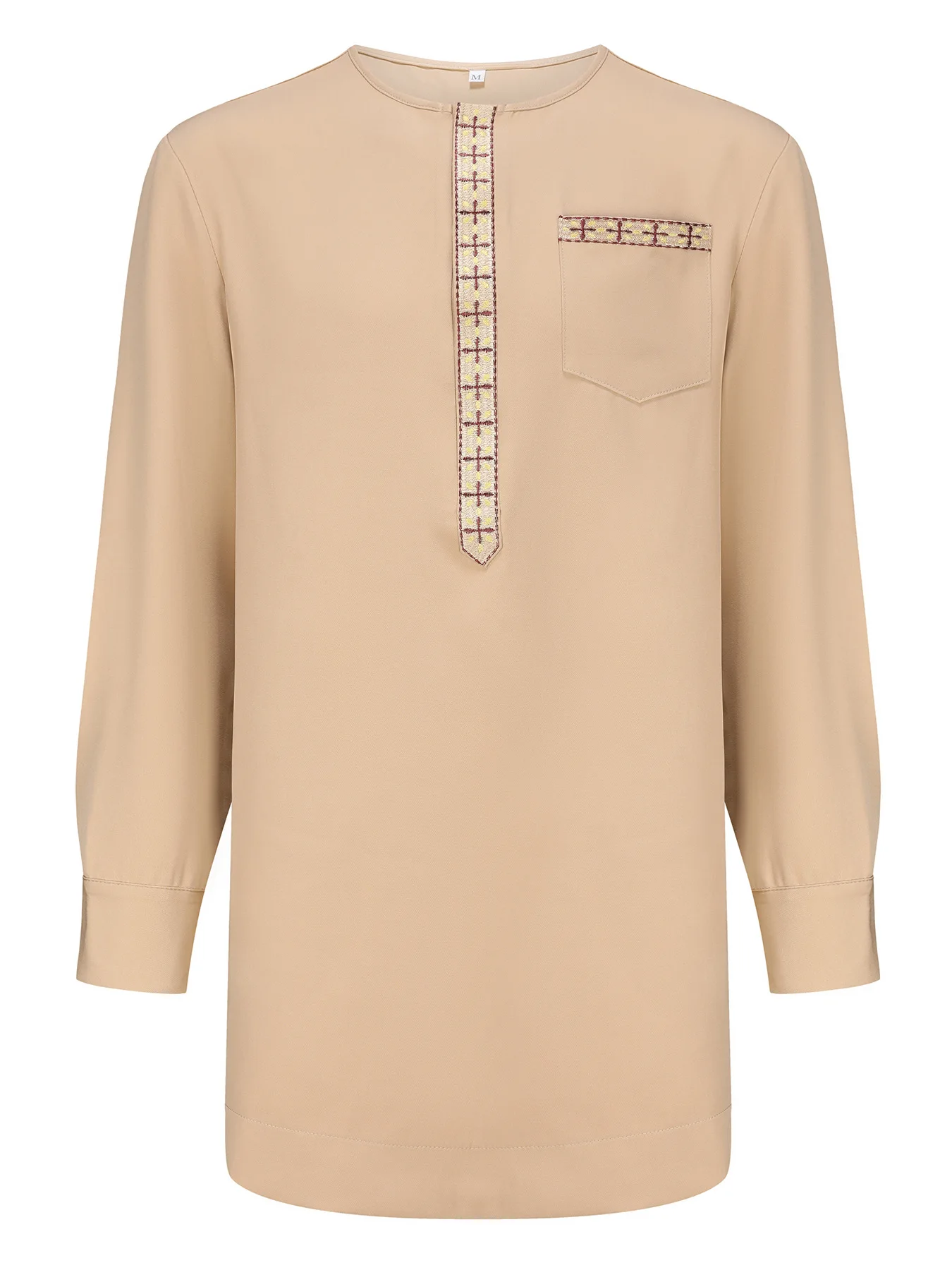 Embroidered Muslim Two Piece Set Long Sleeve African Ethnic Two Piece Set Festive Smart Two Piece Set Heritage Men's Outfit