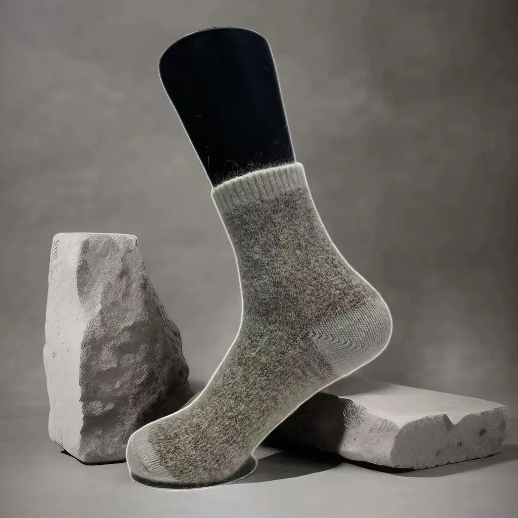 2025 new autumn and winter middle tube rabbit wool women's fashionable casual warm socks 6 pairs