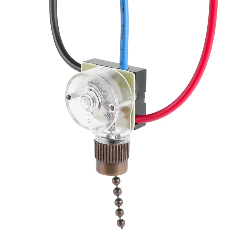 A64K 3Pack Ceiling Fan Light Switch ZE-110 Fan Switch 3 Way Speed Fan Switch Ceiling Pull Chain Switch Replacement