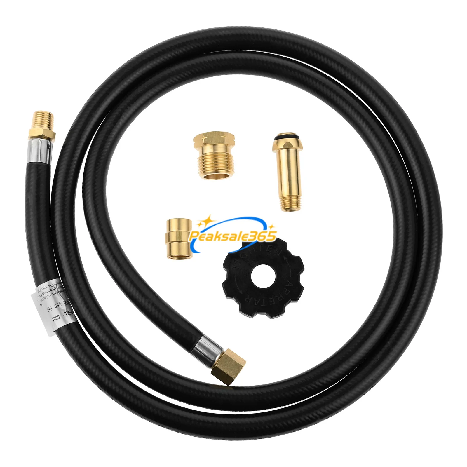 Mangueira de alta pressão nariz macio POL encaixe, latão tubulação acoplador, tanque adaptador Fire Pit, Propano Appliance Extensão, 5 pés, 1/4 em NPT